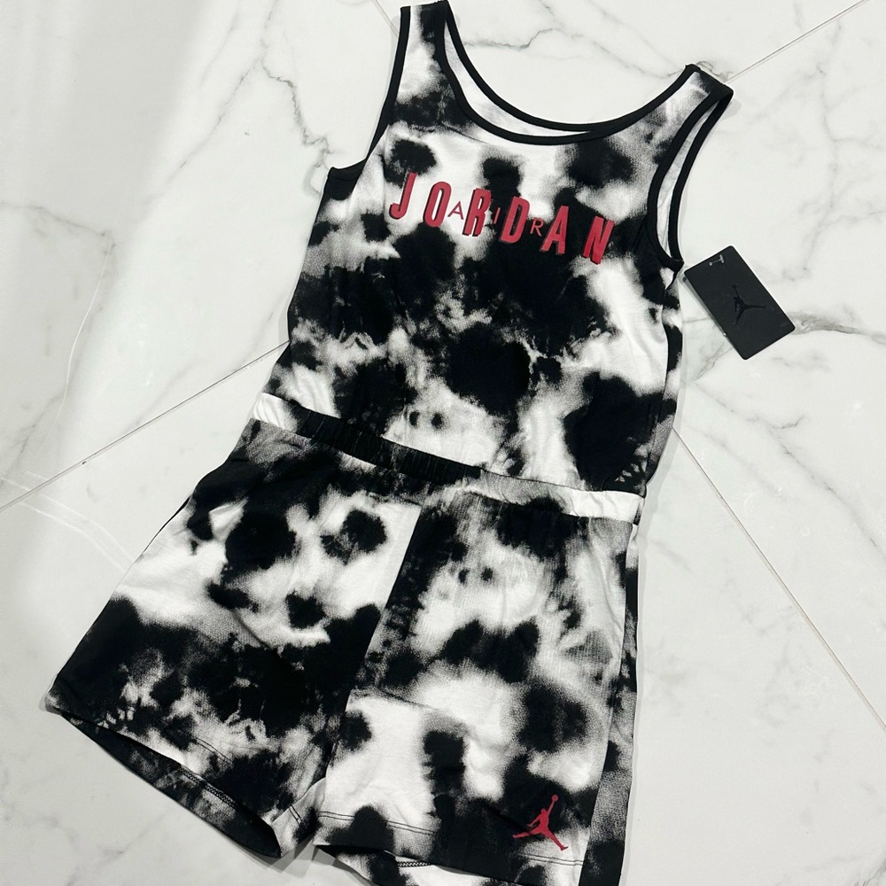 NEW Jordan - Black & White Tie-Dye Romper (YOUTH)